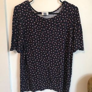 Old Navy Flutter Sleeve Shirt Floral Boho